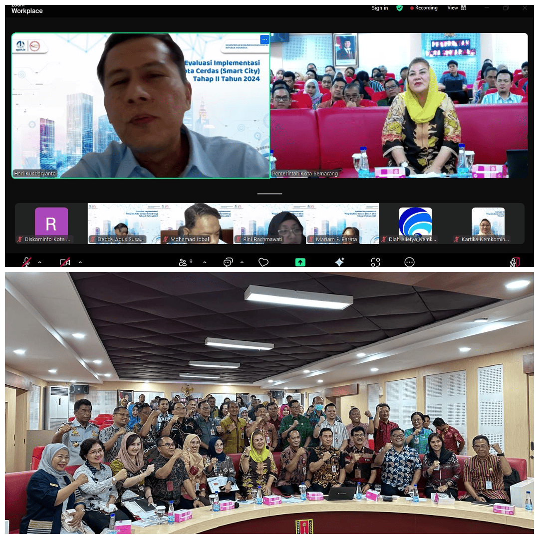 Diskominfo Kota Semarang Hadiri Evaluasi Smart City 2024 Tahap II oleh Asesor Kementerian Kominfo Bersama Walikota di Sitroom Balai Kota Semarang